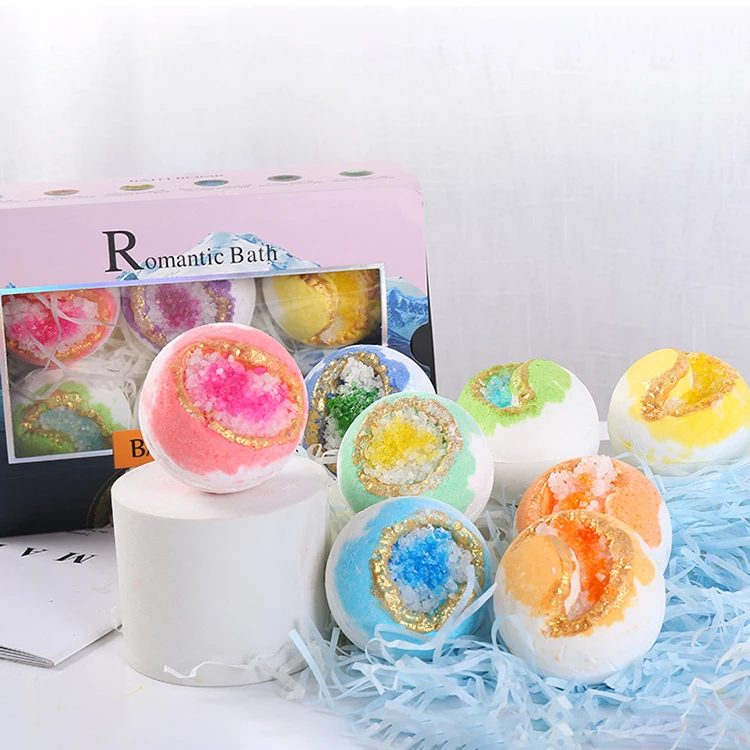 Bath Bomb Geode Crystal, 6-piece set