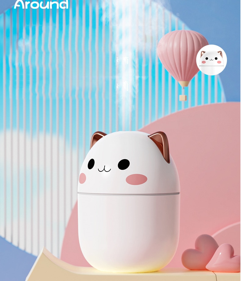 200ml Air Humidifier, Aroma Diffuser With Night Light, Rechargeable And Refillable