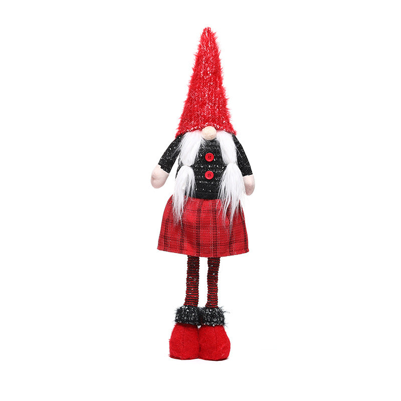 Standing Christmas Gnome, Red & Black Santa Gnome