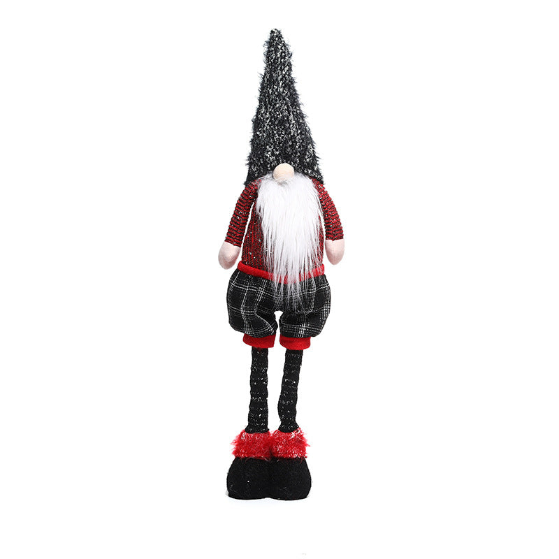 Standing Christmas Gnome, Red & Black Santa Gnome