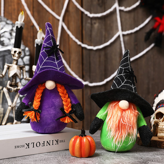 Halloween Gnome, Spooky Spider Web Design