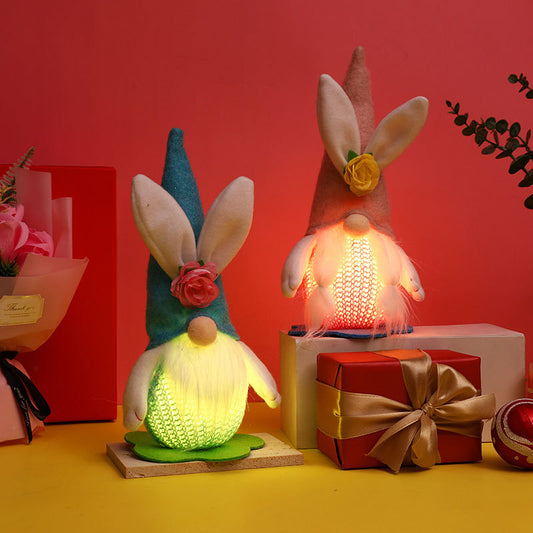Easter Bunny Lighted Holiday Gnome