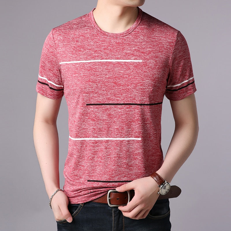 Men's Striped Printed T-shirt