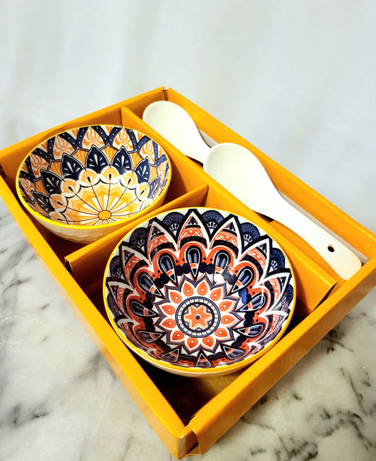 2 Bowl, Ramen Bowls, Geometric Design Gift Set