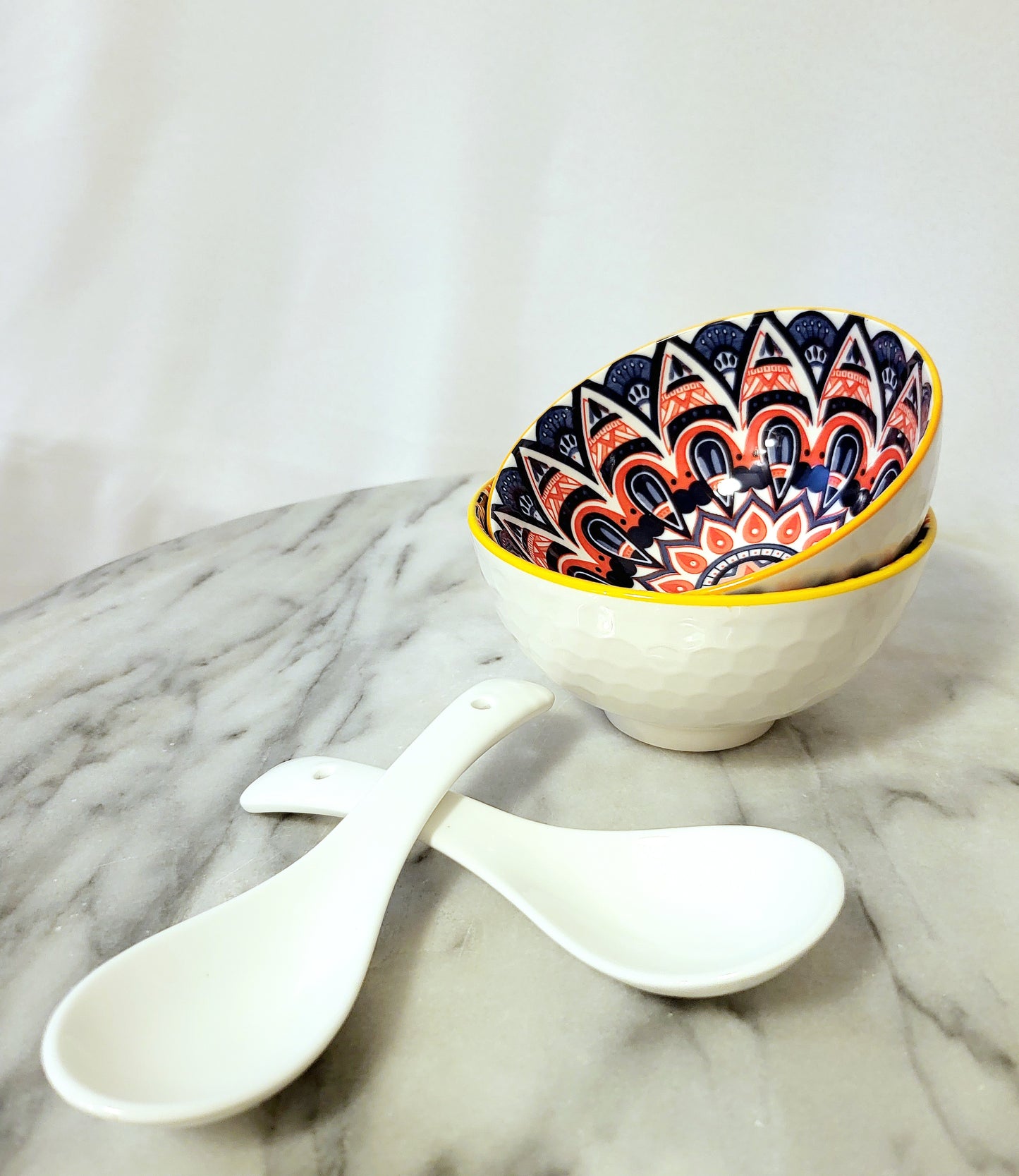 2 Bowl, Ramen Bowls, Geometric Design Gift Set