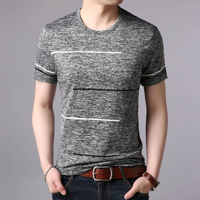Men's Striped Printed T-shirt