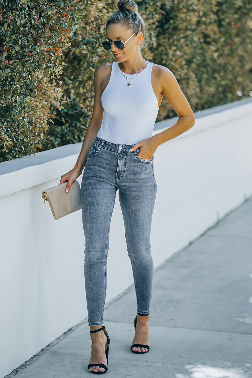 Ankle-Length Modern Skinny Jeans With Pockets