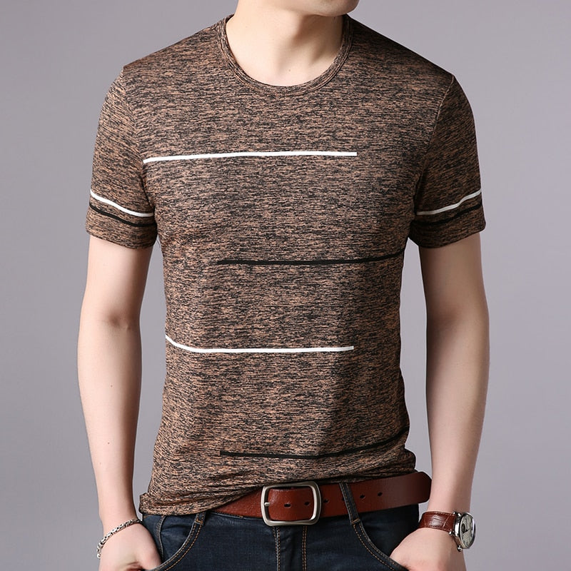 Men's Striped Printed T-shirt