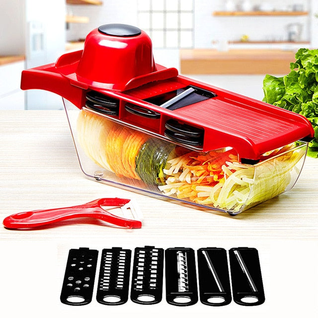 Multifunctional Vegetable Cutter Fruit Slicer, Grater, Shredders, Drain Basket, 8 In 1 Gadgets Kitchen Accessories