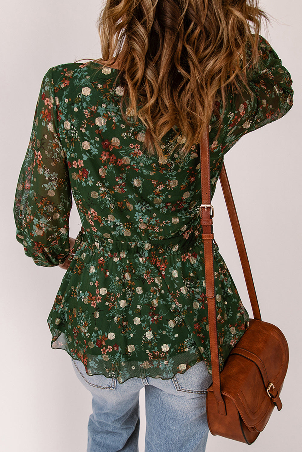 Floral Peplum Blouse, Ladies Apparel