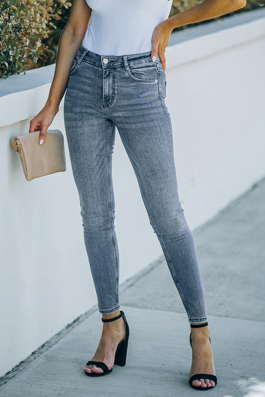 Ankle-Length Modern Skinny Jeans With Pockets